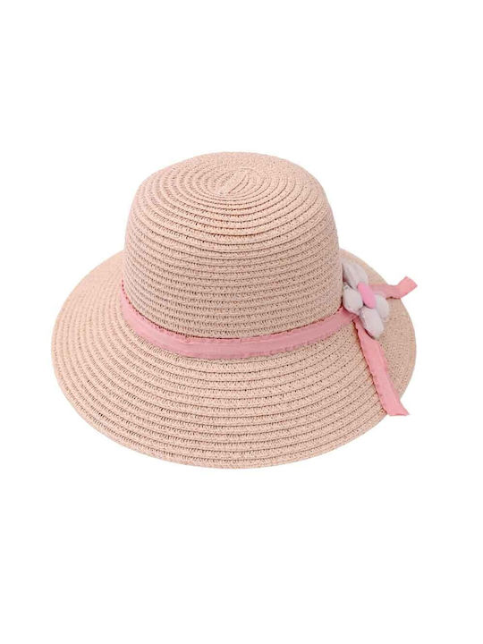 Aquablue Παιδικό Καπέλο Ψάθινο Ροζ