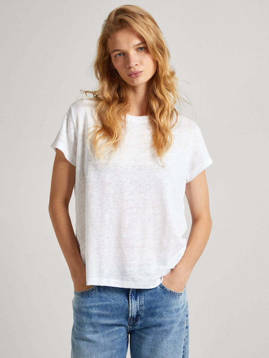 Pepe Jeans Women's Athletic T-shirt Fast Drying White