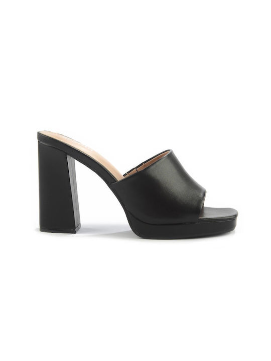 Mule with wide waistband and square high heel Fshoes H8/370.00 - Fshoes - Black