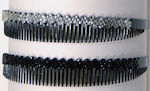 Comb Comb Plastic Comb in Black Color Decorated with Strass-Silver