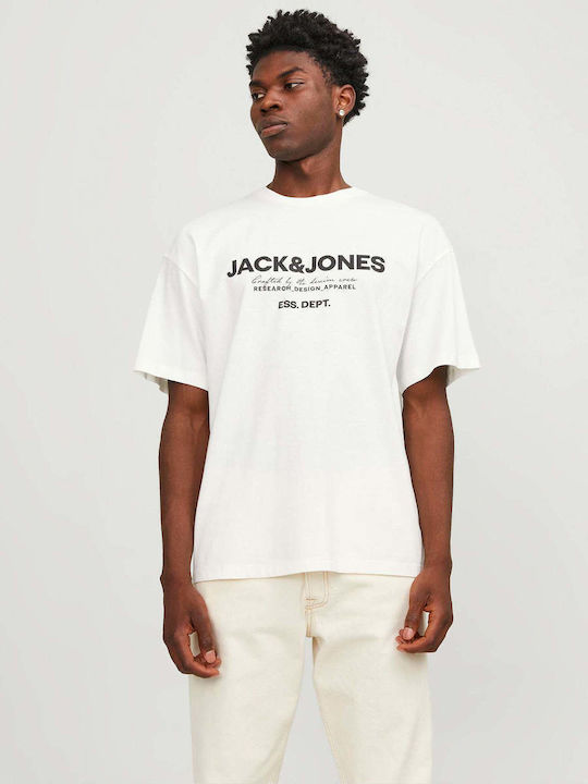 Jack & Jones T-shirt Bărbătesc cu Mânecă Scurtă Ecru
