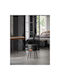 Stool For Living Room With Storage Space Upholstered with Leatherette Black 38.2x38.2x44.4cm