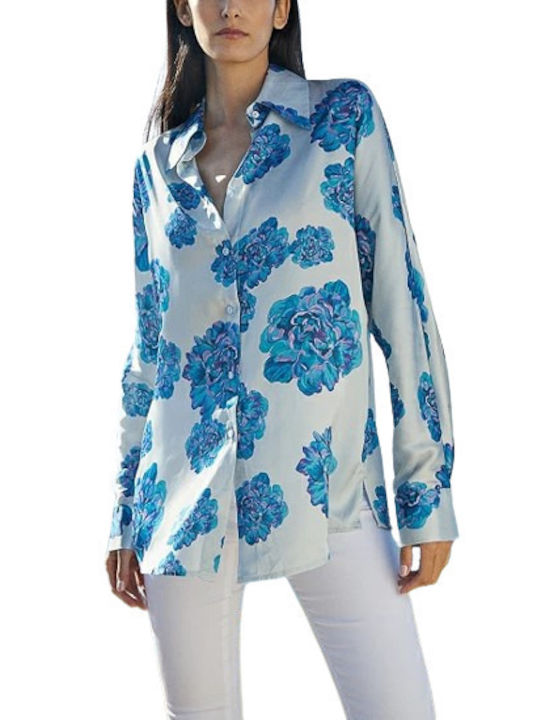 Desiree Women's Satin Floral Long Sleeve Shirt RWA