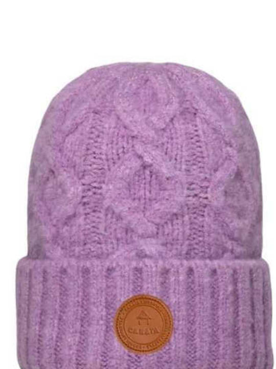 Cabaia Beanie Unisex Fleece Beanie Gestrickt in Lila Farbe