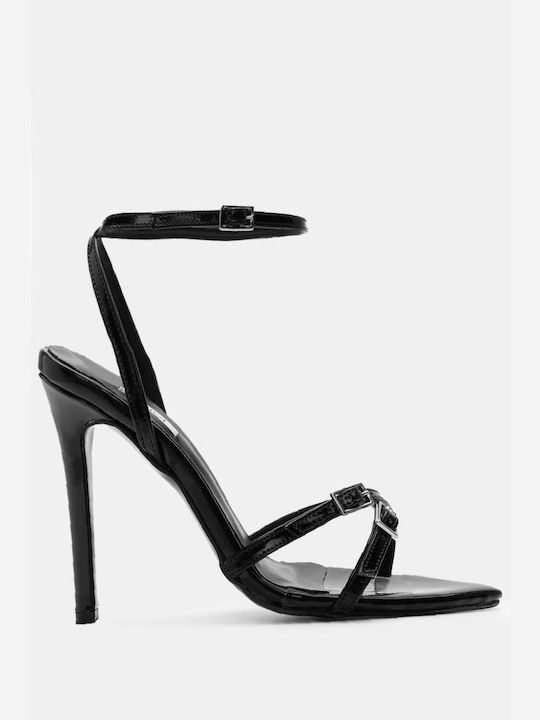 Luigi Design - Pointed Sandals with Cross Straps & Tokes 4133059-black-mistletoe