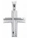 White Gold Baptismal Cross / Engagement Cross St367 Baptismal Cross For Girl 14 Carat