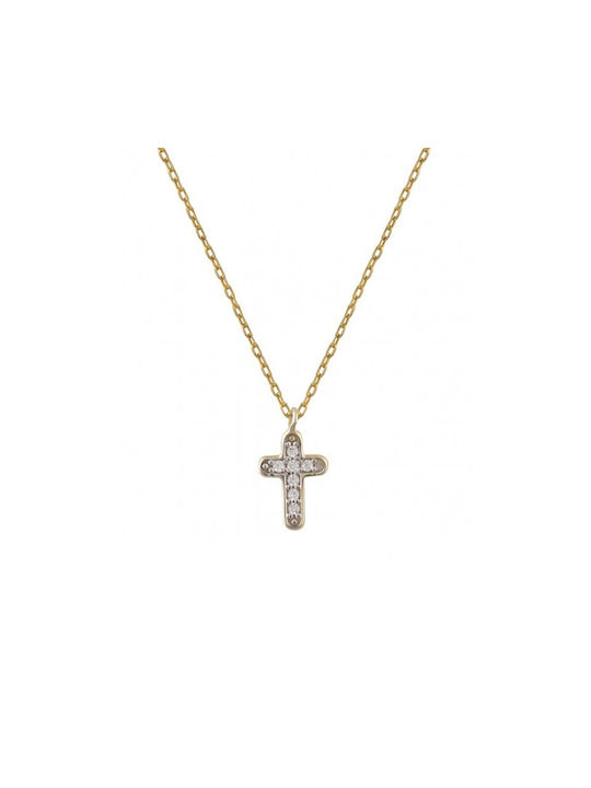 Gold Halskette mit Kreuz St15375 14 Karat Gold