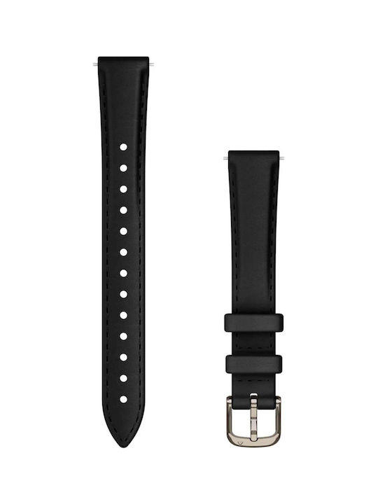 Garmin Quick Release 14 mm Black Leather Strap With Cream Gold Hardware