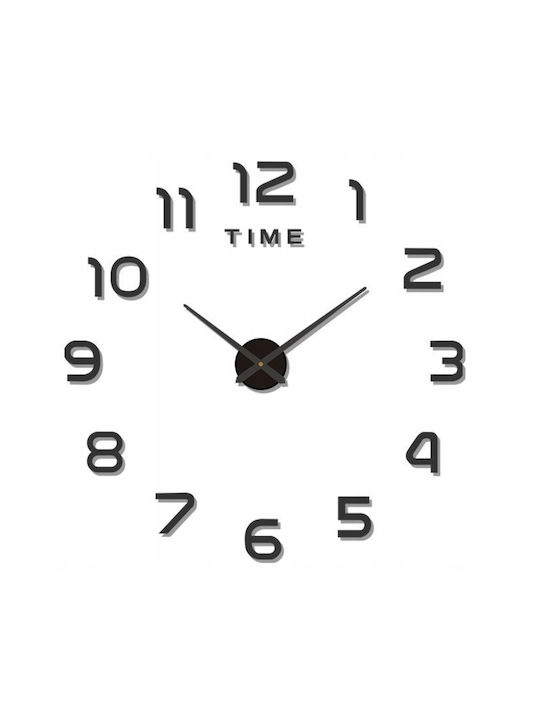 3D Silent Wall Clock Mirror Black