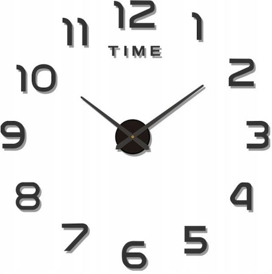 3D Silent Wall Clock Mirror Black