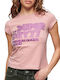 Superdry Retro Glitter Women's T-shirt Pink