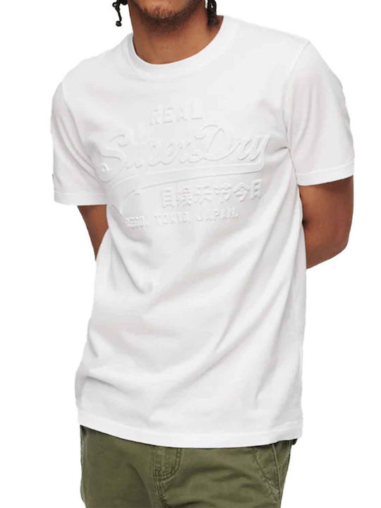 Superdry Vintage T-shirt Bărbătesc cu Mânecă Scurtă Alb