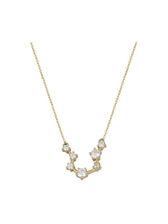 Atofio Kosmima Necklace Zodiac Sign from Gold 18k