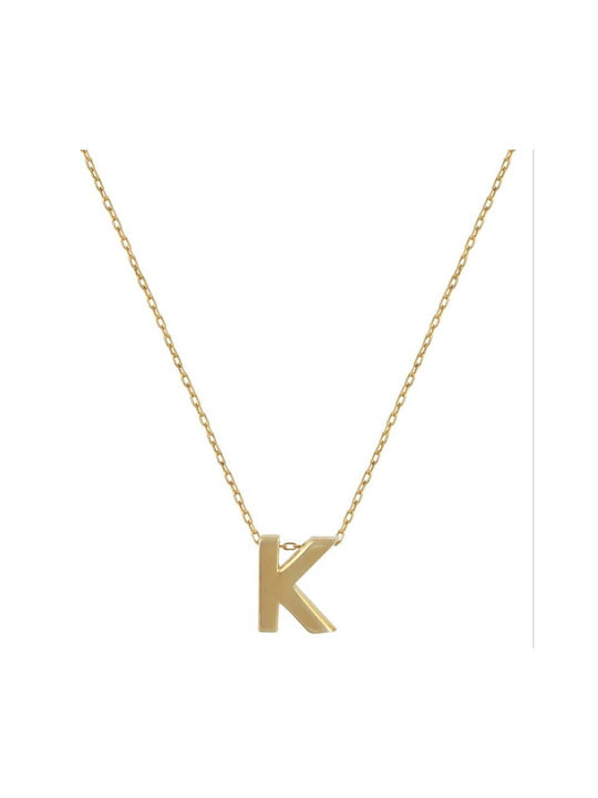 Gold Halskette Monogramm ''k'' Fk22981. 14 Karat