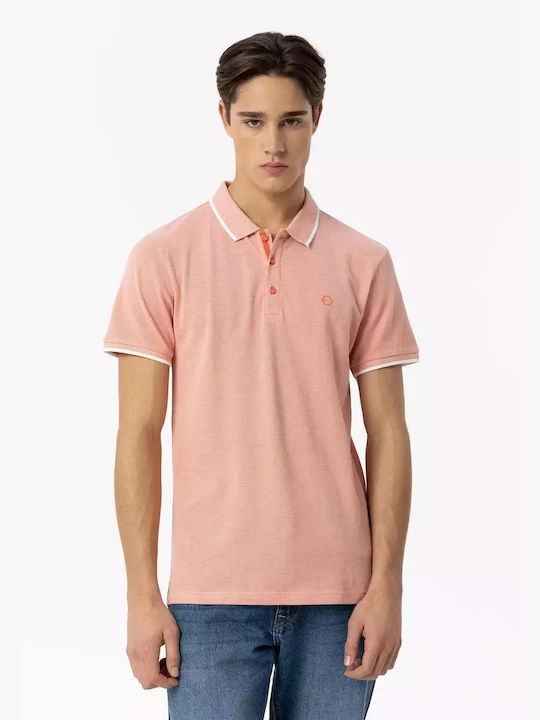 Tiffosi Men's Short Sleeve Blouse Polo Orange