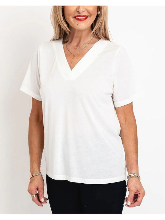 Fransa Damen T-Shirt Weiß