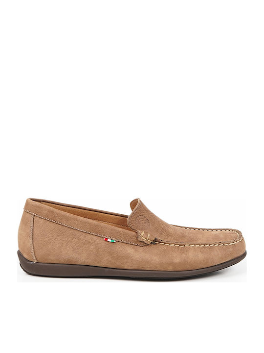 Δερμάτινα Ανδρικά Loafers σε Καφέ Χρώμα