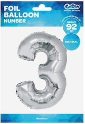 Balon Folie Jumbo Număr 3 Gri 92buc