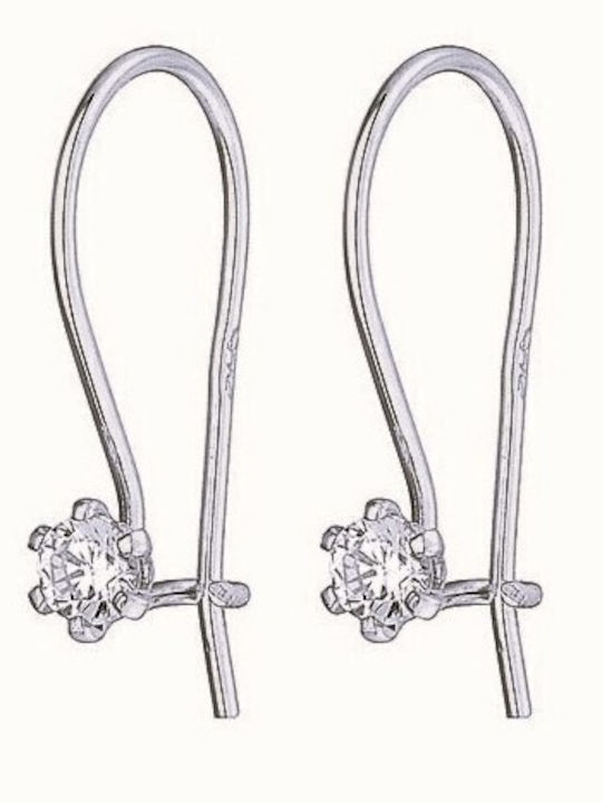 Atofio Kosmima White Gold 14K Dangle Earrings Atofio Kosmima White Gold 14K Dangle Earrings
