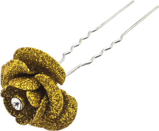 Cloth flower hairpin in 4 colors-gold