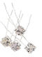 Agrafa de păr din metal cu piatră pătrată