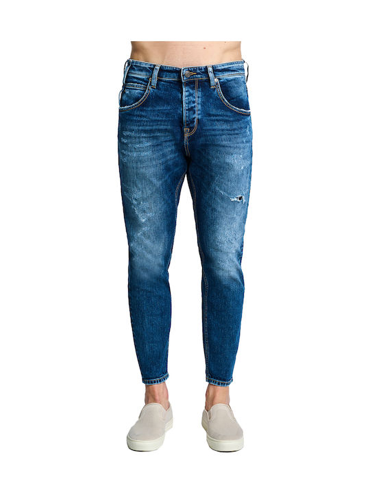 Play Ανδρικό Παντελόνι Τζιν Cropped Slim Fit Tapered Μπλε Play Ανδρικό Παντελόνι Τζιν Cropped Slim Fit Tapered Μπλε