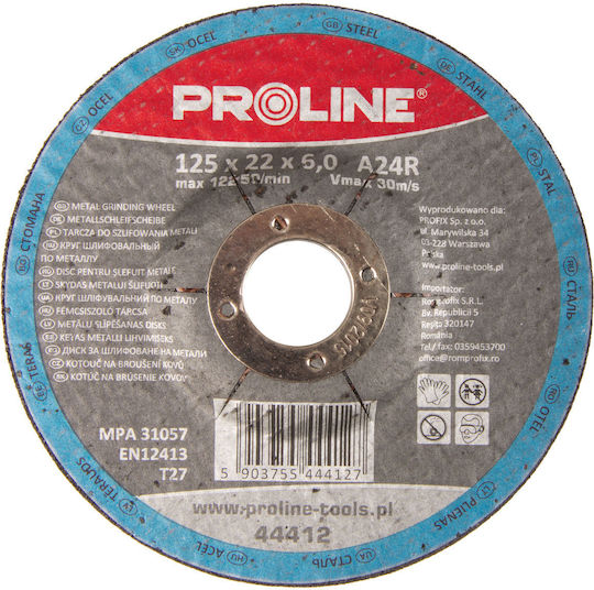 Scheibe zum Schleifen von Metall, T27, 230x6.0x22a24r Proline