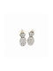 Metallic Earrings Silver Metallic Earrings with Strass