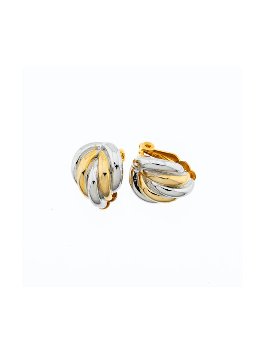 Metallic Earrings Metallic Earrings Small Two-tone With Clip