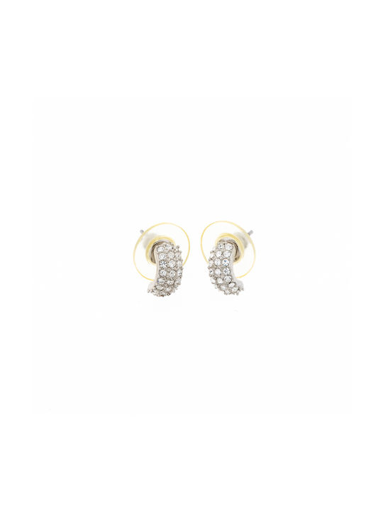 Earrings Metallic Hoops with Strass Earrings