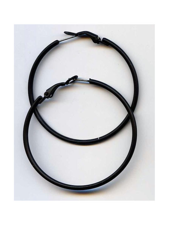 Earrings Metallic black hoops 4,5cm