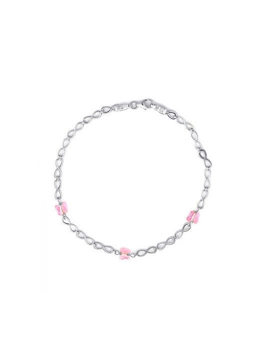 Atofio Kosmima Kids Bracelet from White Gold 9K with Butterfly