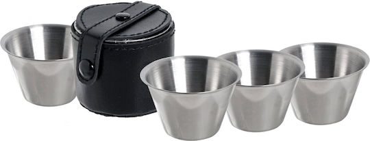 Relags Set de pahare Cafea / Cafea grecească Freddo din Oțel Inoxidabil în Culoarea Argintiu 30ml 4buc