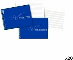 BigBuy Notebooks Music 20 Sheets Blue 20pcs