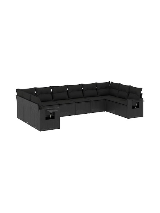 Corner Sofa Outdoor Rattan with Cushions 55x55x...
