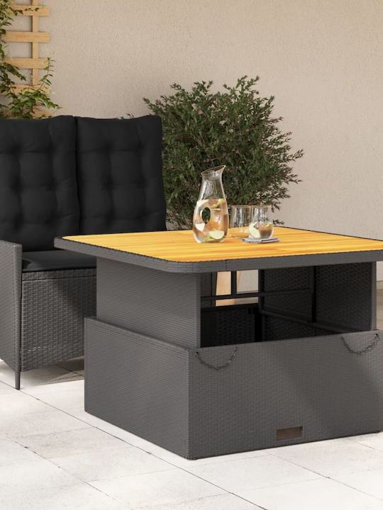 Garden & Outdoor Furniture Sets Dining Room Set 2 Pieces Black with Pillows