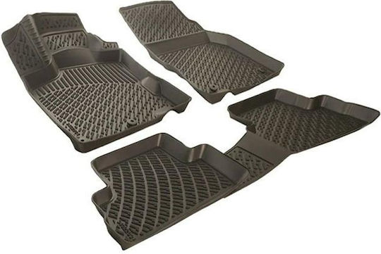 Carro Set of Front and Rear Mats 4pcs Tray Type for Ford EcoSport 2012+ Black
