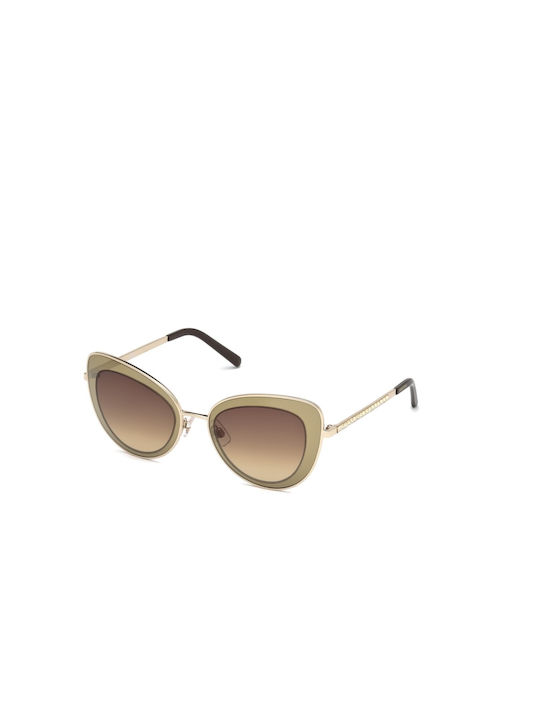 Swarovski Women's Sunglasses with Gold Frame and Brown Gradient Lens SK0144 48F