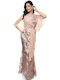 RichgirlBoudoir Summer Maxi Evening Dress Slip Dress with Lace Gold