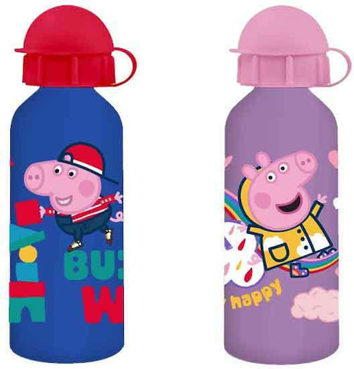 Must Team Sticle Pentru Copii Peppa Pig Aluminiu cu Pai 500ml (Diverse Modele sau Culori)