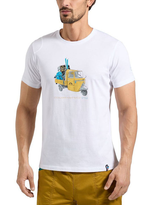 La Sportiva T-shirt Bărbătesc cu Mânecă Scurtă Alb