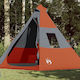 vidaXL Summer Camping Tent Teepee Orange For 7 People 350x350x233cm