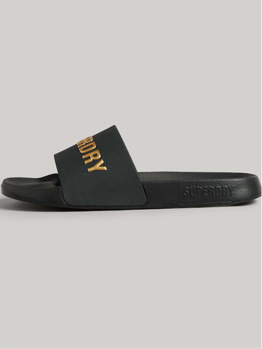 D4 Sdry Logo Vegan Pool Slide Women's Slides Black