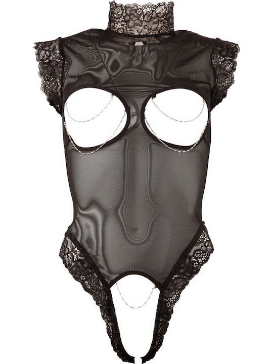 Bodysuit Abierta Fina, guler, cupă deschisă, curea reglabilă, poliamidă/elastan, M