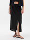 GAP Linen High Waist Midi Skirt in Black color