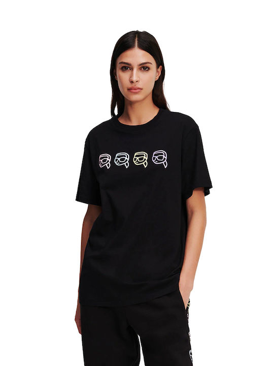 Karl Lagerfeld Ikonik 2.0 Γυναικείο T-shirt Μαύρο