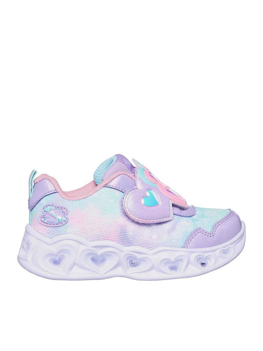 Heart Παιδικά Sneakers με Σκρατς & Φωτάκια Μωβ