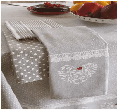 Amo La Casa Geschirrtuch aus 100% Baumwolle in Gray Farbe 45x65cm 3Stück