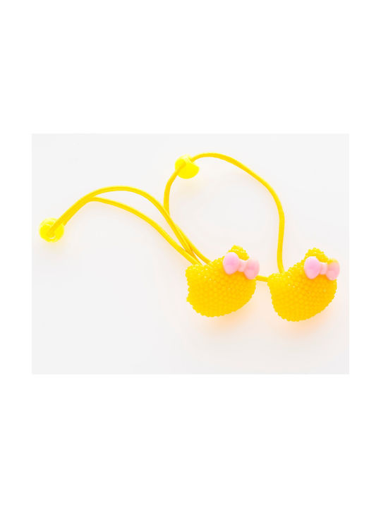 Kids Hair Tie Kitty Yellow