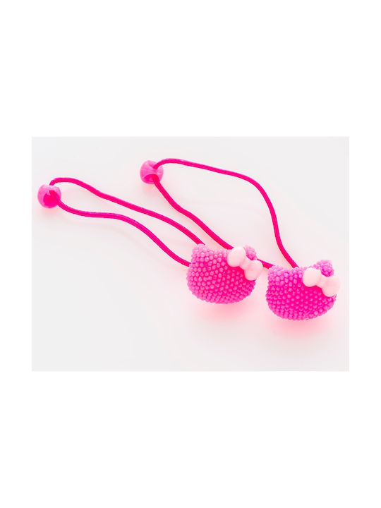 Kids Hair Tie Kitty Fuchsia